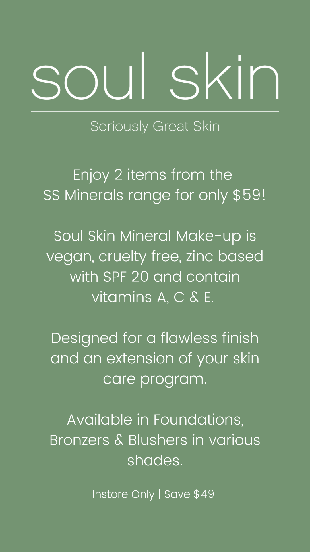 Soul Skin Mineral Makeup Torquay Sale Promotion